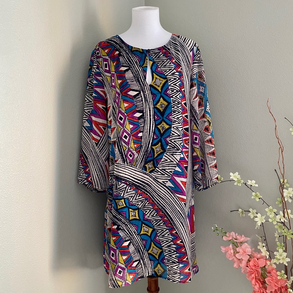 Gibson Latimer Tribal Print Dress